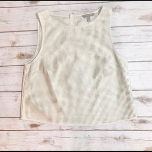 Pleather perforated tank top